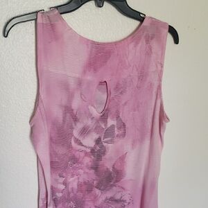 New Directions Pink Floral Tank Top